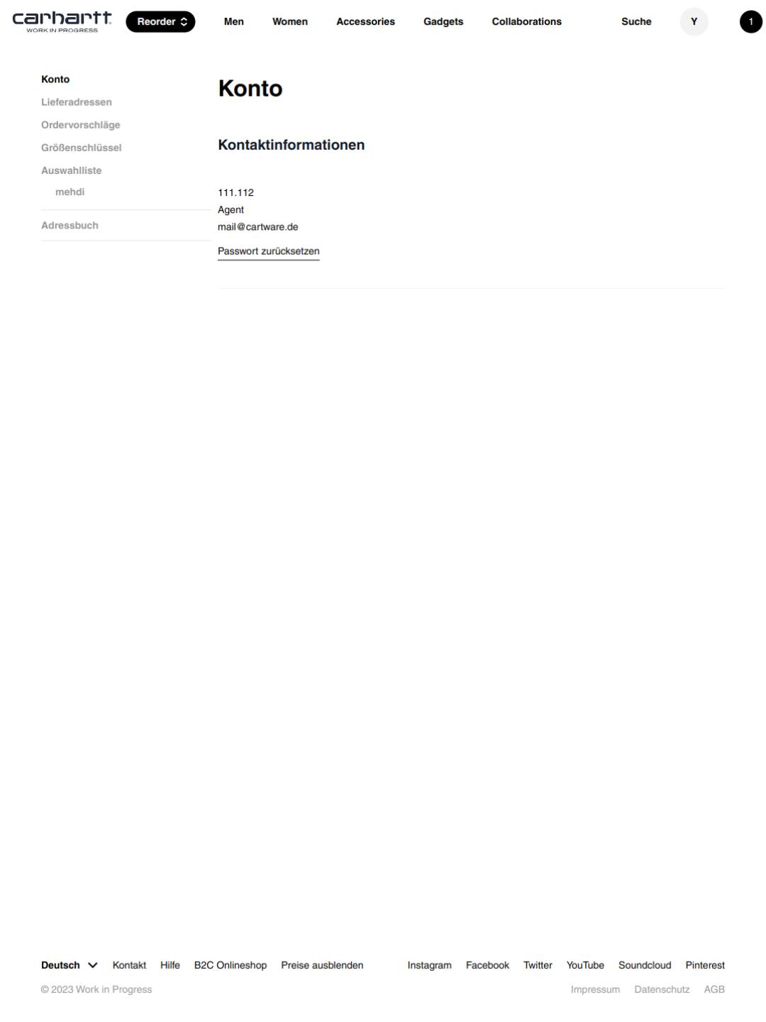 Carhartt, Screenshot 2