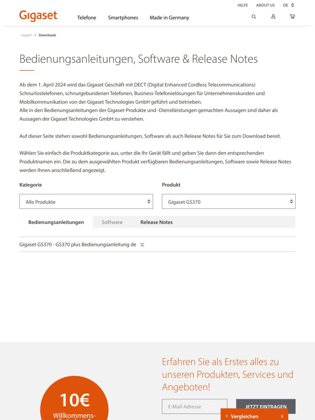 Gigaset, Screenshot 2