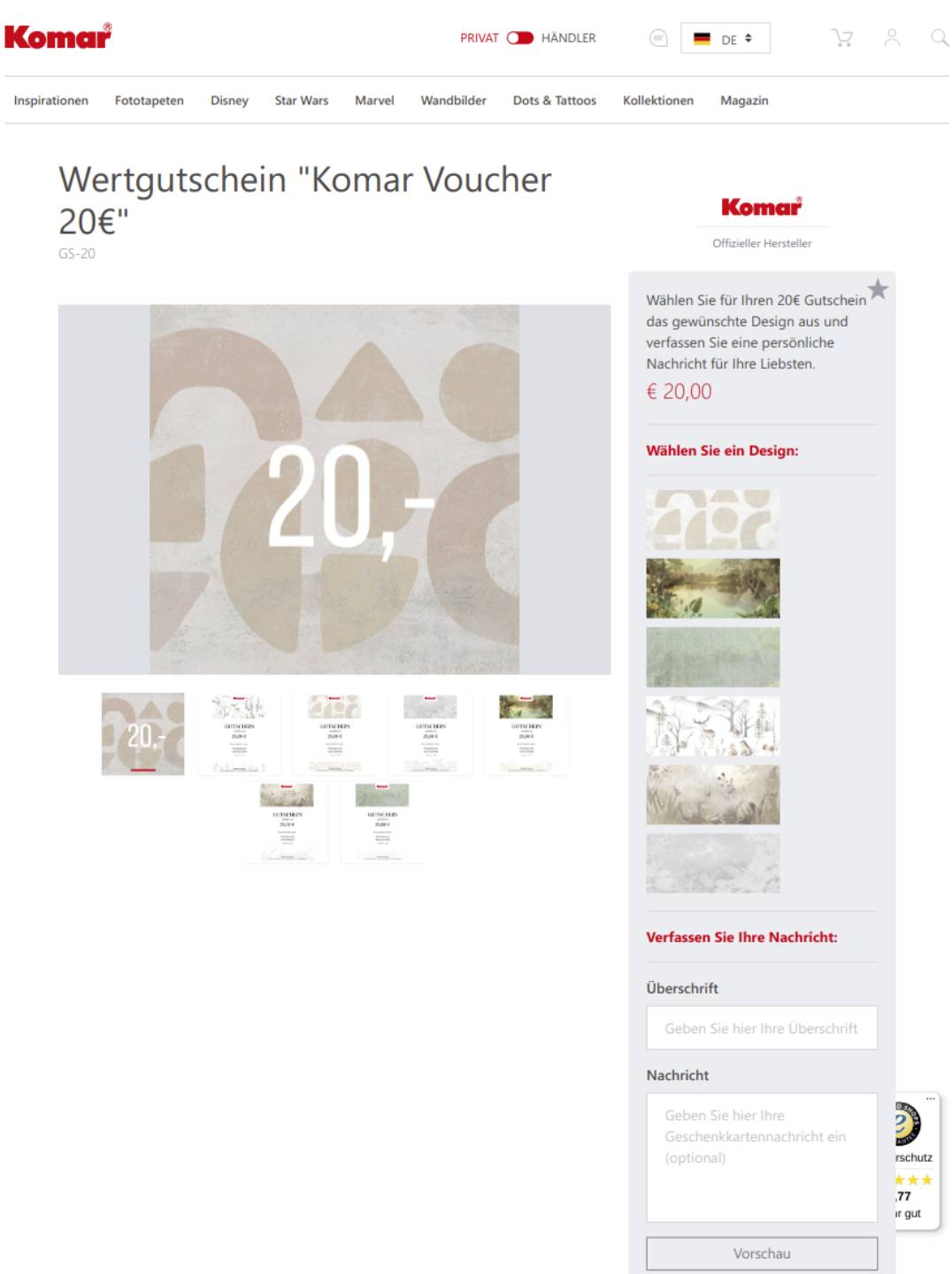 Komar, Screenshot 1